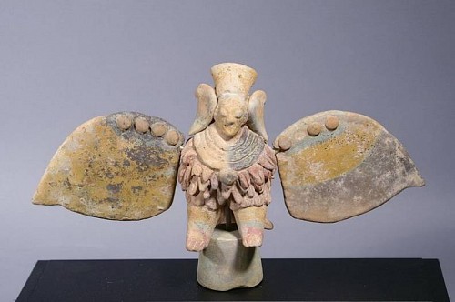 Ceramic: Guangala Bird Transformation Figure with detachable wings $4,500