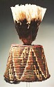 Chile, Inca Fez hat with step/scroll design in varying brown and green.
Textile