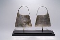Chile, Large Mapuche Classic pair of Trapizoidal Shaped Ear Ornaments
Metal