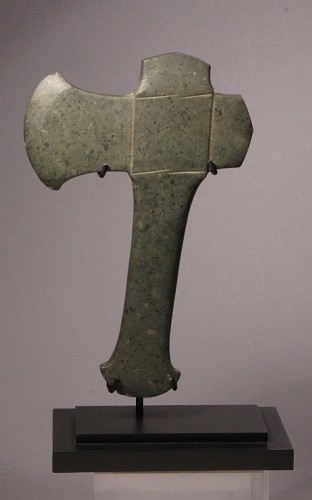 Stone: Tairona dark gray-green stone handled ax Price Upon Request