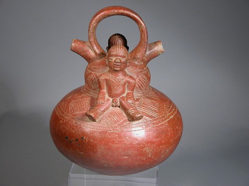 Ceramic: Early Calima Alcarazza with male and female figures $4,500