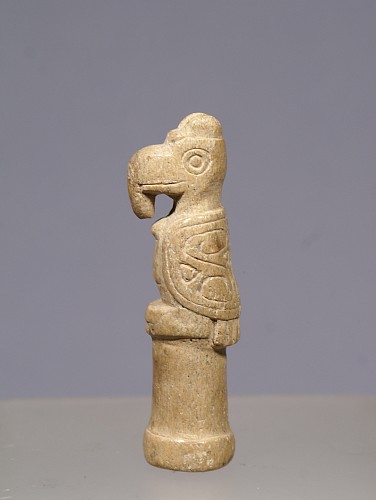 Exhibition: AFFORDABLE ARTIFACTS: $3,500 and UNDER, Work: Tairona Carved Bone Finial of a Harpy Eagle $2,450