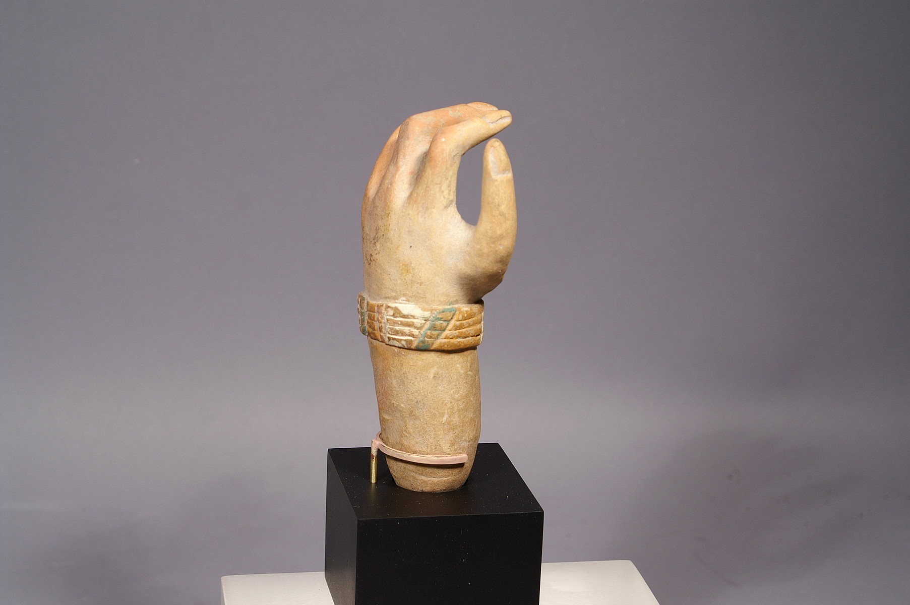 Ecuador, Jama-Coaque Ceramic Hand
This is a lovely small sculpture by itself, but the wrist has a drilled hole which suggests that it was originally part of an articulated ceramic figure.
Period: Ecuador, Jama- Coaque Culture, circa 350 BC-AD500
Media: Ceramic
Dimensions: Length: 6"
Price Upon Request
M7164