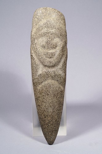 Stone: Large Taino celt carved with a face Price Upon Request