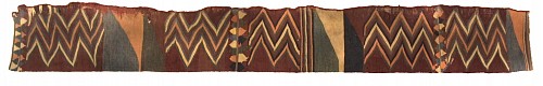 Nazca kilim-style border to tunic with alternating zig zags $11,500