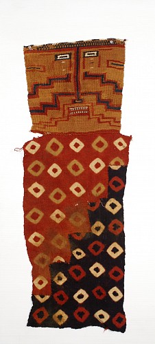 Textile: Sihuas Mummy Mask with tie-dye panel  (twin blue) $25,000