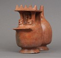 Peru, Virú Double Chambered Single Spout Whistling Vessel in the Form of a Temple
Ceramic