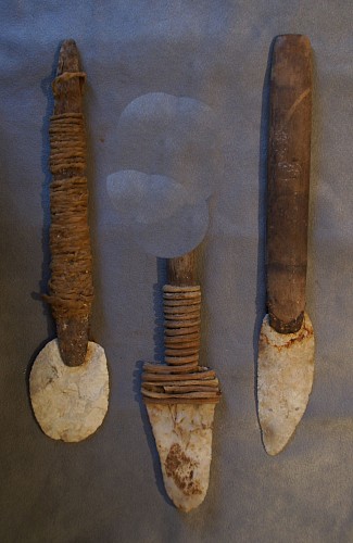 Exhibition: Fishing Methods and Implements of Ancient Chile, Work: Three Claming Tools With Napped Broad Points