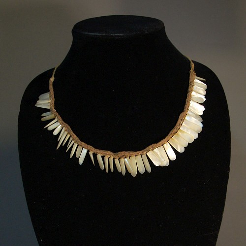 Peru - Chimú Necklace of Mother of Pearl on Original Cotton Line $2,800