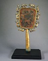 Peru, Moche Cast Copper Gilt Handled Mirror Surrounded by Ten Pumas
Metal