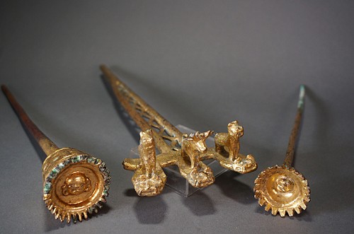 Exhibition: Online Exhibition of Over 40 Pre-Colombian Gold Works, Work: A Rare Recuay Gilt Scepter &bull;SOLD