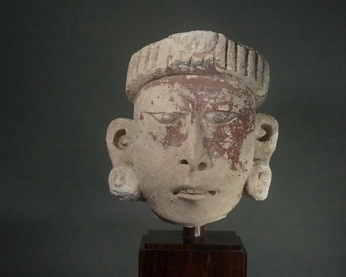 Exhibition: Mayan Art Exhibit, Work: Early Post-Classic Mayan Stucco Head Depicting a Priest $27,000