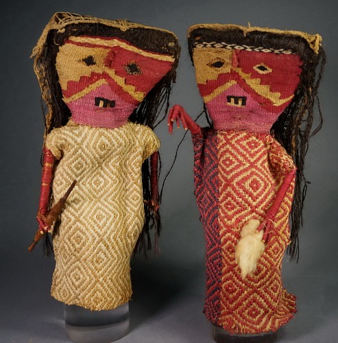 Textile: Two Female Chancay Dolls Each $8,500