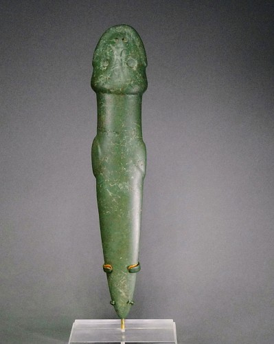 Taino Stone Ceremonial Dagger in the Form of an Iguana Price Upon Request