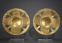 Colombia, Pair of Sinu Gold Ear Ornaments with Cutout Step Design
Metal