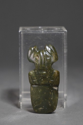 Exhibition: AFFORDABLE ARTIFACTS: $3,500 and UNDER, Work: Costa Rican Green Stone Figural Celt $550