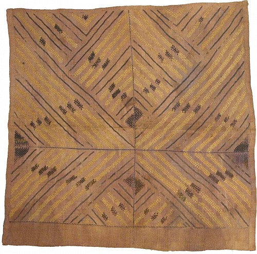 Dekese (Kuba Kingdom) Raffia Panel with X-shaped Motif $450