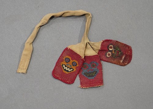 Exhibition: AFFORDABLE ARTIFACTS: $3,500 and UNDER, Work: Three Wari Woven Tabs with Animal Heads $350