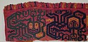 Peru, Paracas  Border Section with Three Colorful Felines on Red Gound
Textile