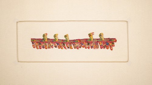 Exhibition: Paracas: A Selection of Textiles and Ceramics, Work: Paracas Border Fringe with Five Colorful Birds $500