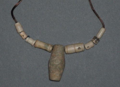 Taino Necklace with Nine Carved Stone Beads in Varying Sizes $900