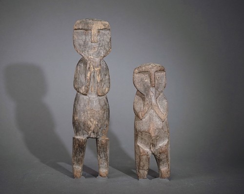 Huacho Carved Wooden Pair of Abstract Female Figures $1,950