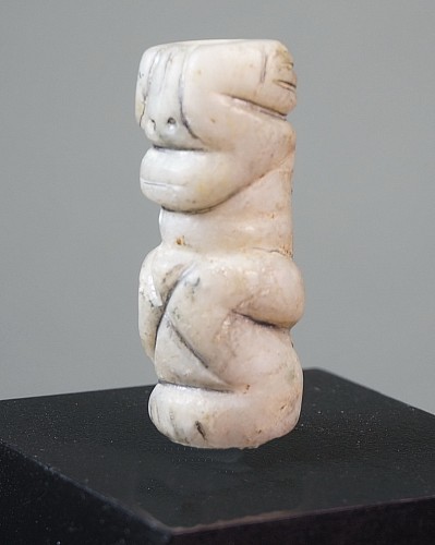 Work: Taíno  Stone Re-Carved Amulet Crouching Figure