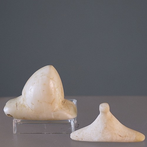 Work: Two Taíno  Hard Shell Miniature Three-Pointers of Unusual Shape