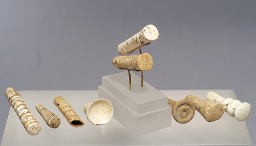 Work: 9 Taíno  Shell, Bone and Clay Ear Ornaments