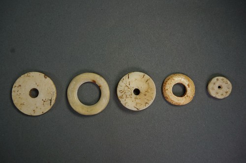 Work: 5 Taíno  Shell Disc Ornaments