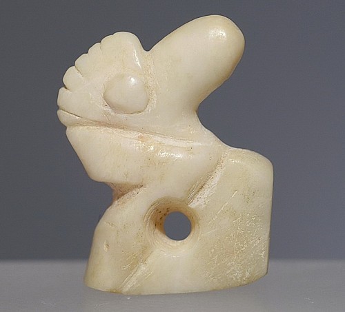Work: Taíno White Shell Amulet in the Form of a Toucan