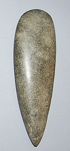 Pre-TaÃ­no  Large Polished Grey-Green Stone Adz