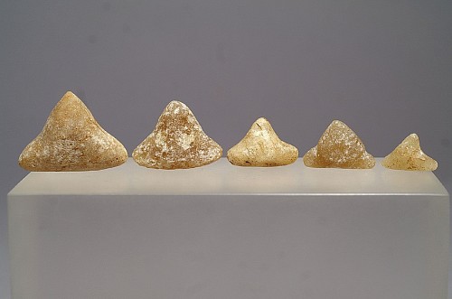 Work: Five Taíno Miniature Quartz Three-Pointers