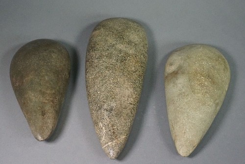 Three Pre-TaÃ­no Stone Adzs of Different Colors