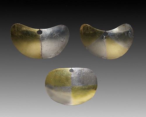 Peru - Three Moche Bi -Metallic Nose Ornaments $12,500