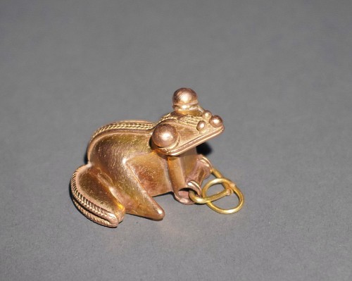 Metal: Tairona Gold Cast Frog Pendant with Rattle $4,500