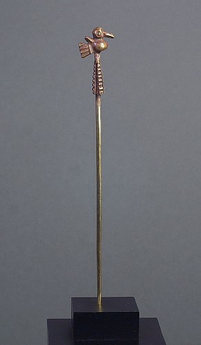 Peru - Inca Gold Fastening Pin Topped with Bird Perched on Corn Cob $1,950