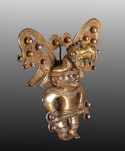 Metal: Tairona Cacique With Bird Headdress $18,000