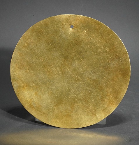 Metal: Narino Gold Disc Shaped Mirror with Single Suspension Hole $8,500